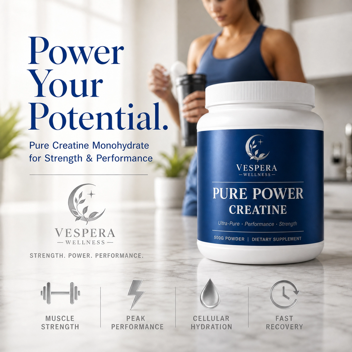 Vespera Pure Power – Creatine Monohydrate – 500g